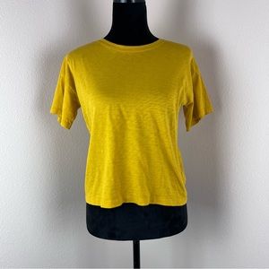 Christian Siriano Shirt Womens Extra Small Crewneck Cropped Basic Capsule Yellow
